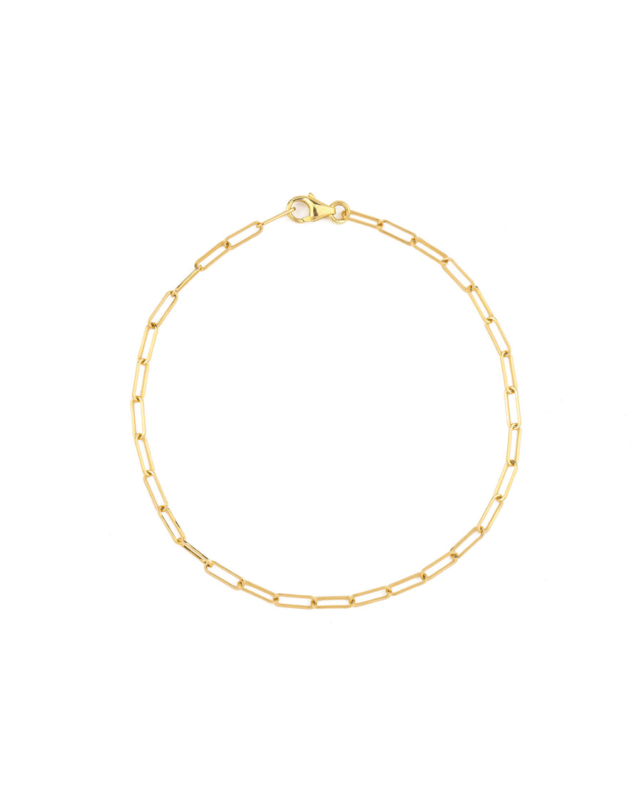 Small Paperclip Chain Bracelet 14k Yellow Gold