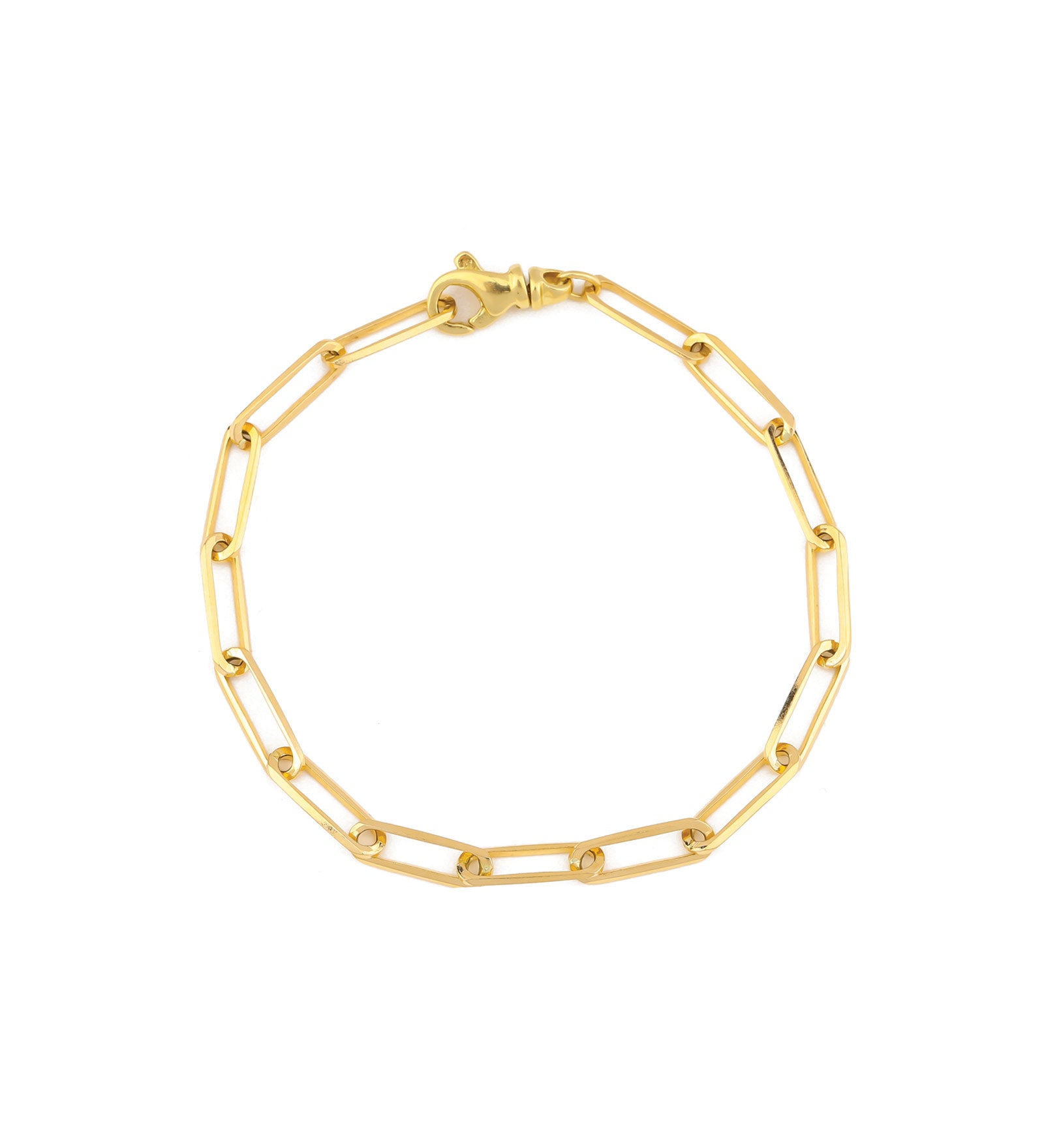 XL Paperclip Chain Bracelet 14k Yellow Gold