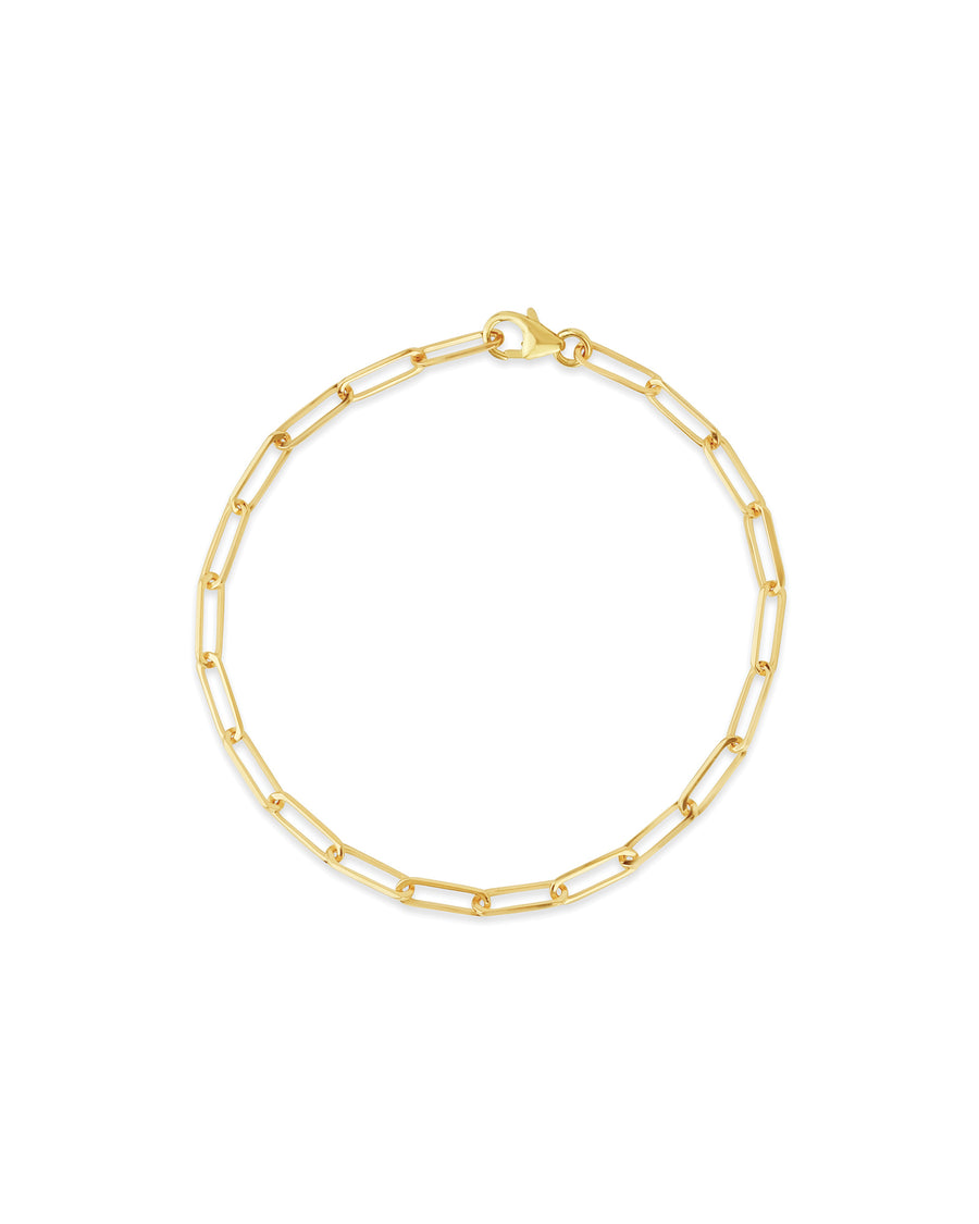 Medium Paperclip Chain Bracelet 14k Yellow Gold
