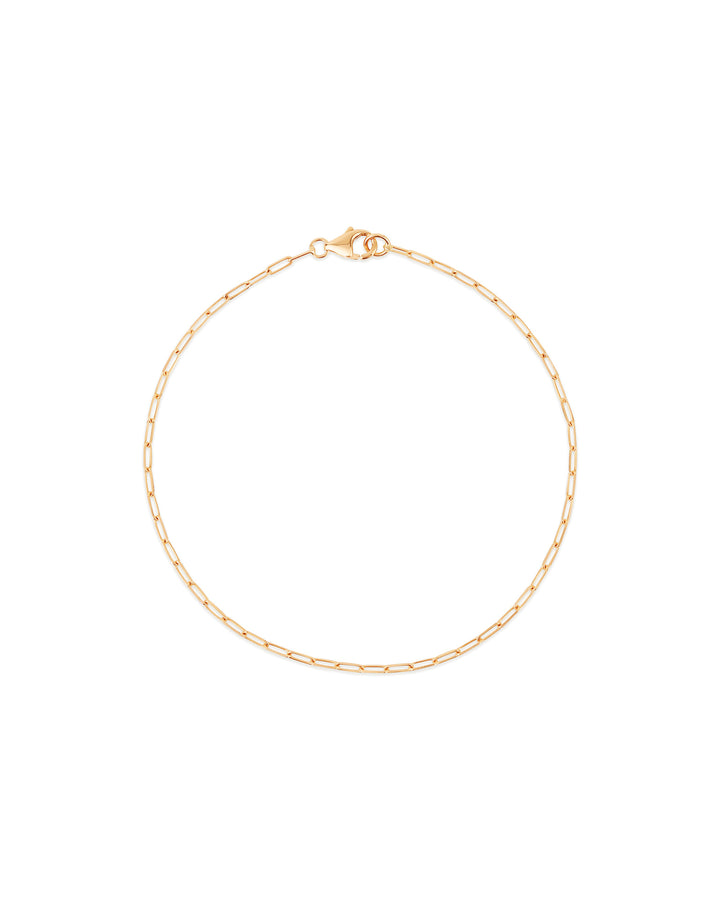 Extra Small Paperclip Chain Bracelet 14k Yellow Gold
