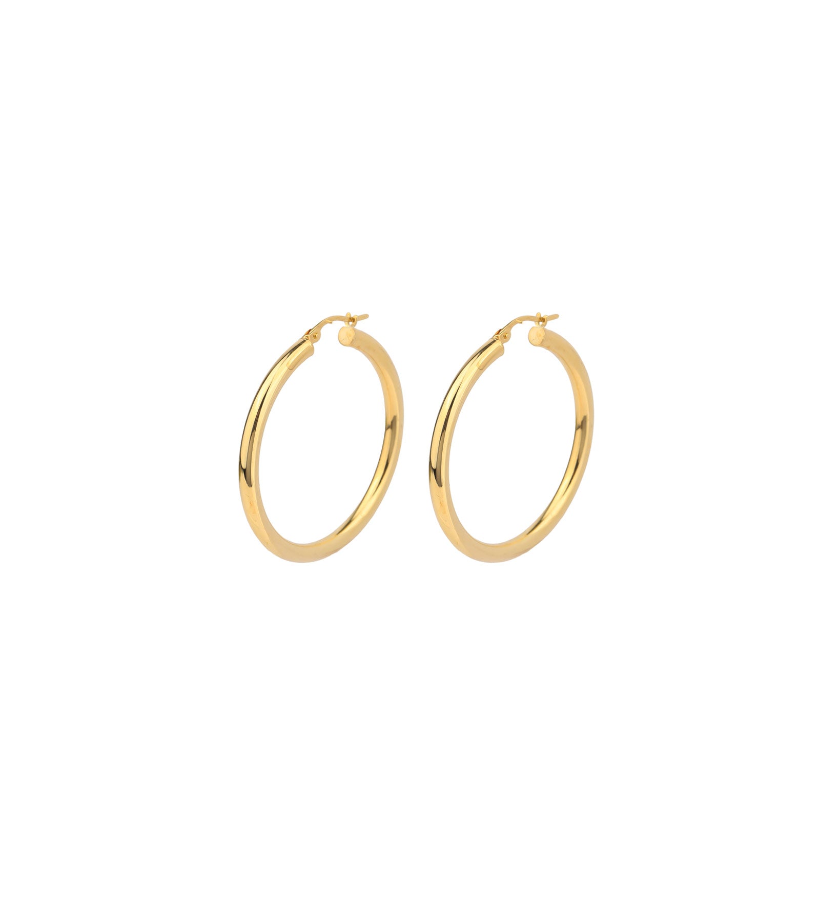 Tube Hoops 14k Yellow Gold / 35mm