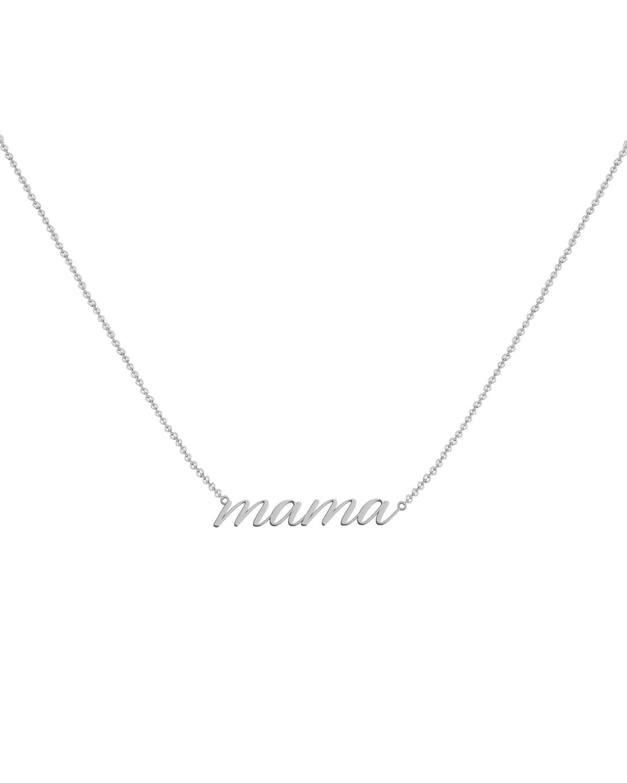 Mama Cursive Necklace 10k White Gold