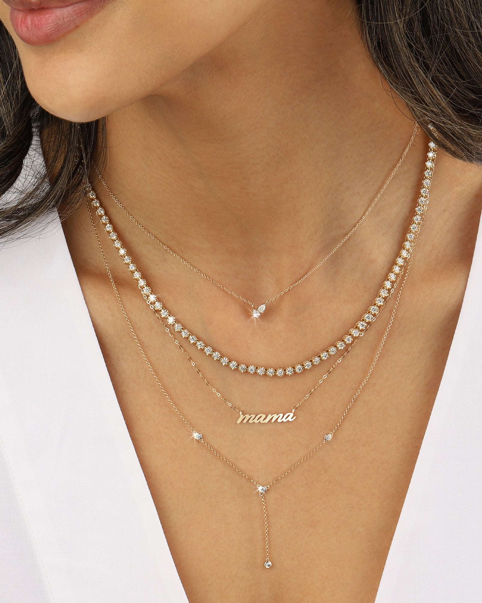 Goldhive-Mama Cursive Necklace-Necklaces-Blue Ruby Jewellery-Vancouver Canada