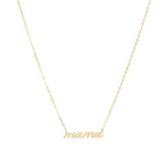 Goldhive-Mama Cursive Necklace-Necklaces-10k Yellow Gold-Blue Ruby Jewellery-Vancouver Canada