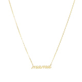 Goldhive-Mama Cursive Necklace-Necklaces-10k Yellow Gold-Blue Ruby Jewellery-Vancouver Canada