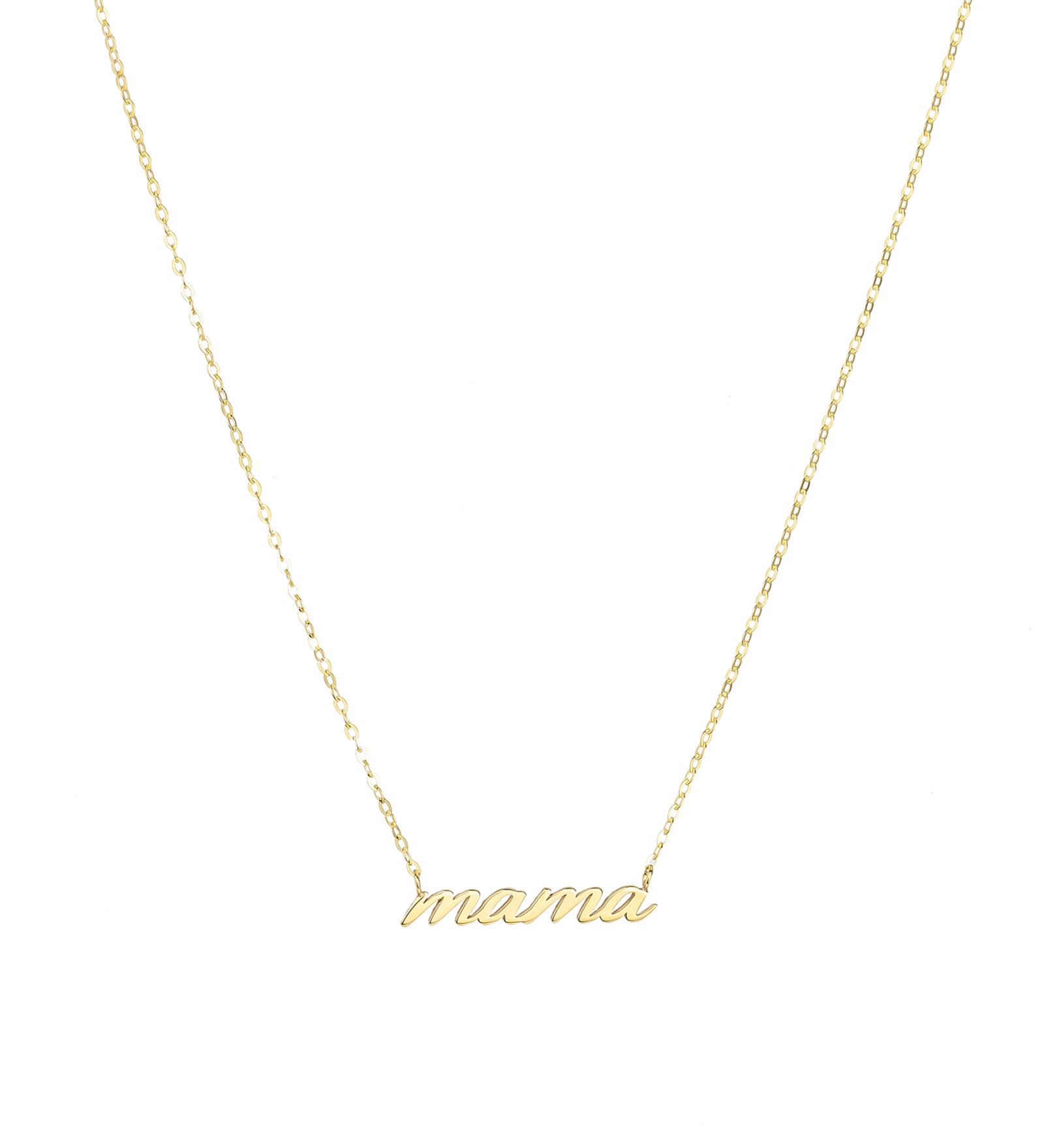 Goldhive-Mama Cursive Necklace-Necklaces-10k Yellow Gold-Blue Ruby Jewellery-Vancouver Canada