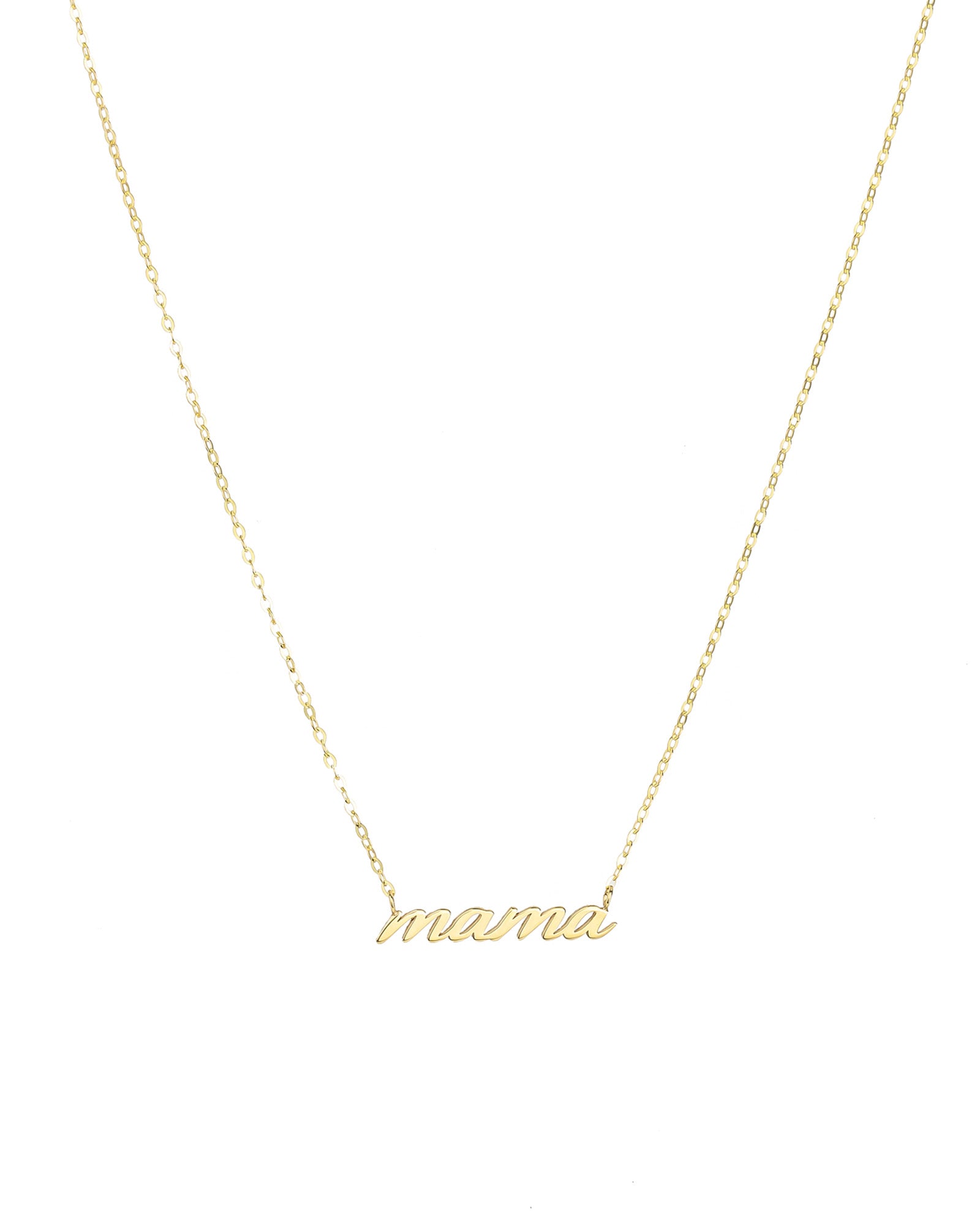 Goldhive-Mama Cursive Necklace-Necklaces-10k Yellow Gold-Blue Ruby Jewellery-Vancouver Canada