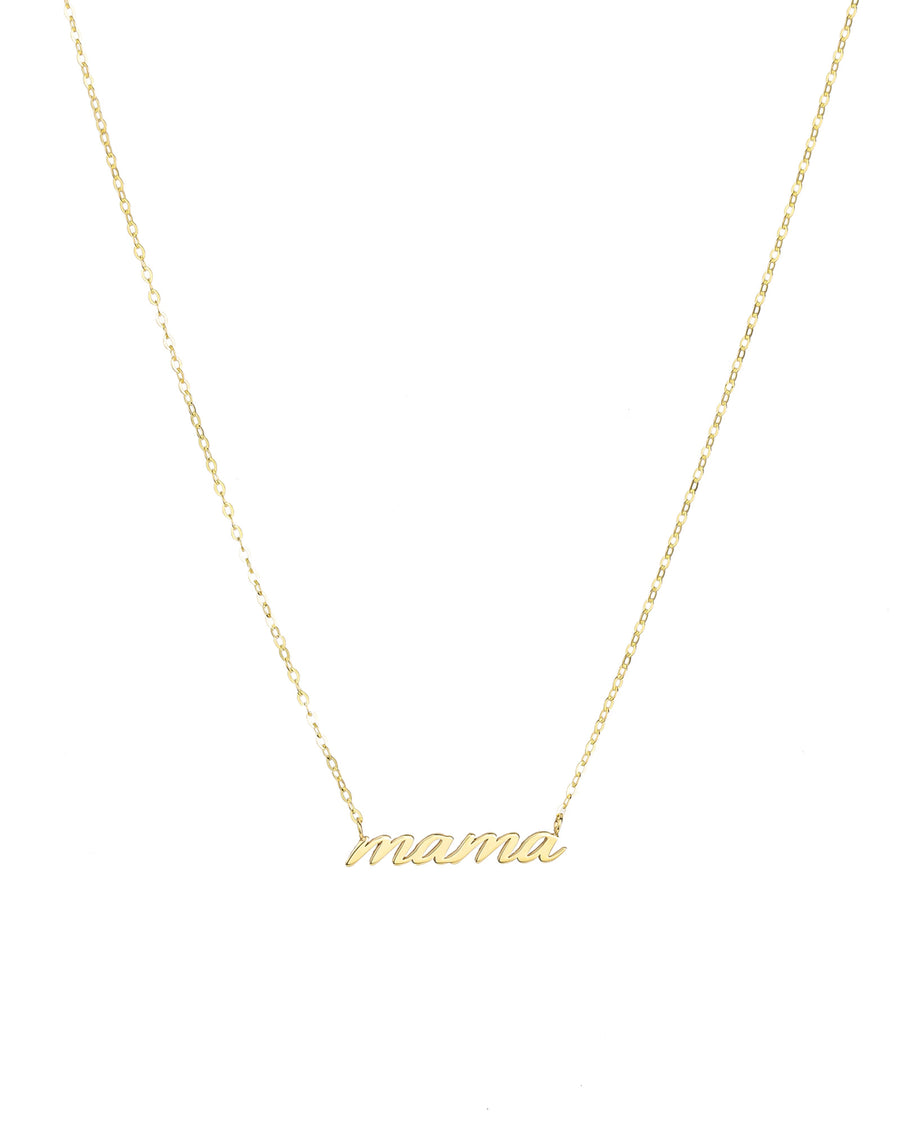 Goldhive-Mama Cursive Necklace-Necklaces-10k Yellow Gold-Blue Ruby Jewellery-Vancouver Canada