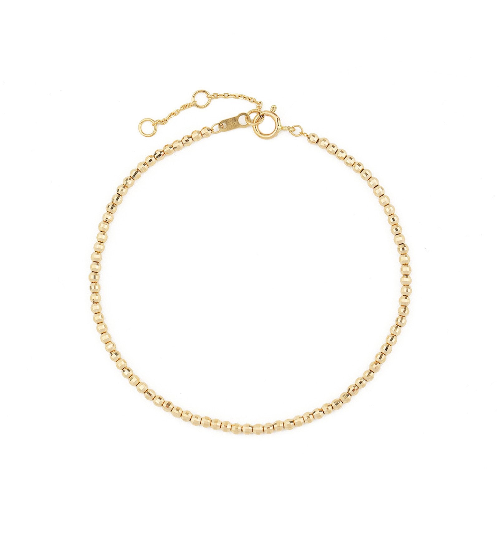 Faceted Beaded Bracelet 14k Yellow Gold