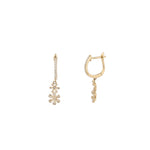 Goldhive-2 Daisy Drop Pavé Huggies-Earrings-14k Yellow Gold, Diamond-Blue Ruby Jewellery-Vancouver Canada