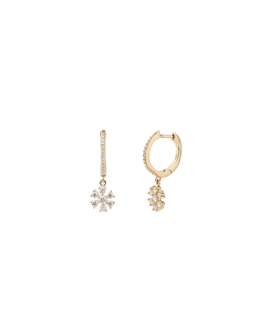 Goldhive-Daisy Drop Pave Huggies-Earrings-14k Yellow Gold, Diamond-Blue Ruby Jewellery-Vancouver Canada