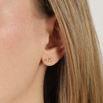 Goldhive-Milgrain Three Diamond Studs-Earrings-Blue Ruby Jewellery-Vancouver Canada