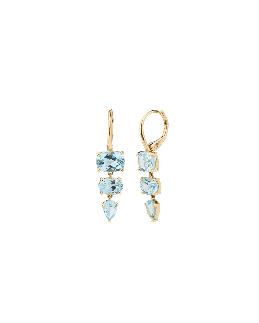 Goldhive-3 Mix Blue Topaz Huggies-Earrings-14k Yellow Gold, Blue Topaz-Blue Ruby Jewellery-Vancouver Canada