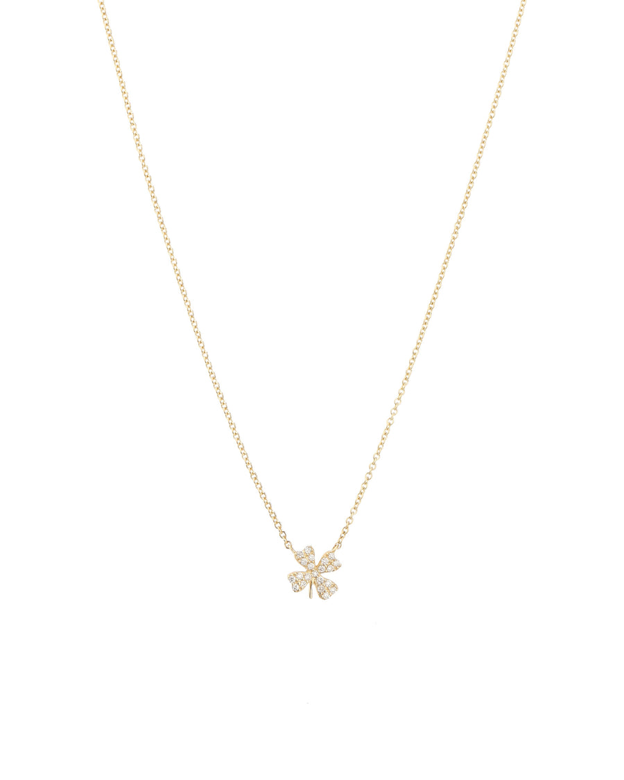 Goldhive-Clover Pave Necklace-Necklaces-14k Yellow Gold, Diamond-Blue Ruby Jewellery-Vancouver Canada