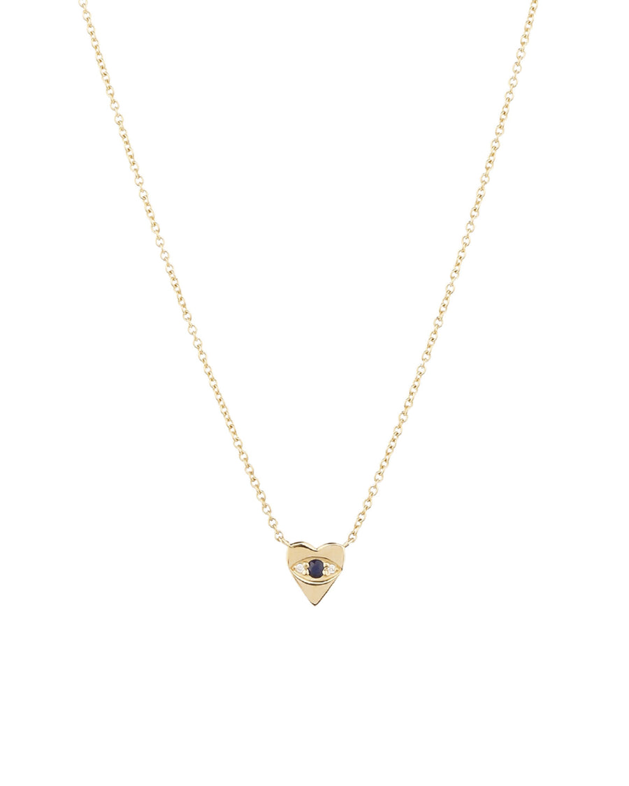 Goldhive-Heart Evil Eye Necklace-Necklaces-14k Yellow Gold, Diamond-Blue Ruby Jewellery-Vancouver Canada