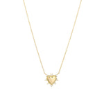 Goldhive-Spiked Diamond Heart Necklace-14k Yellow Gold, Diamond-Blue Ruby Jewellery-Vancouver Canada