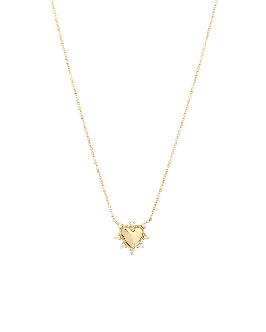 Goldhive-Spike Diamond Heart Necklace-Necklaces-14k Yellow Gold, Diamond-Blue Ruby Jewellery-Vancouver Canada