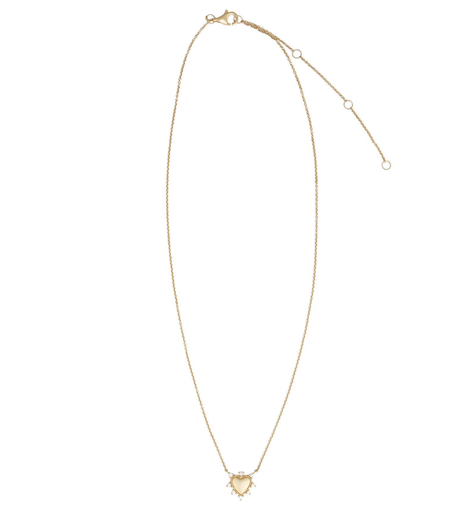 Goldhive-Spiked Diamond Heart Necklace-Blue Ruby Jewellery-Vancouver Canada