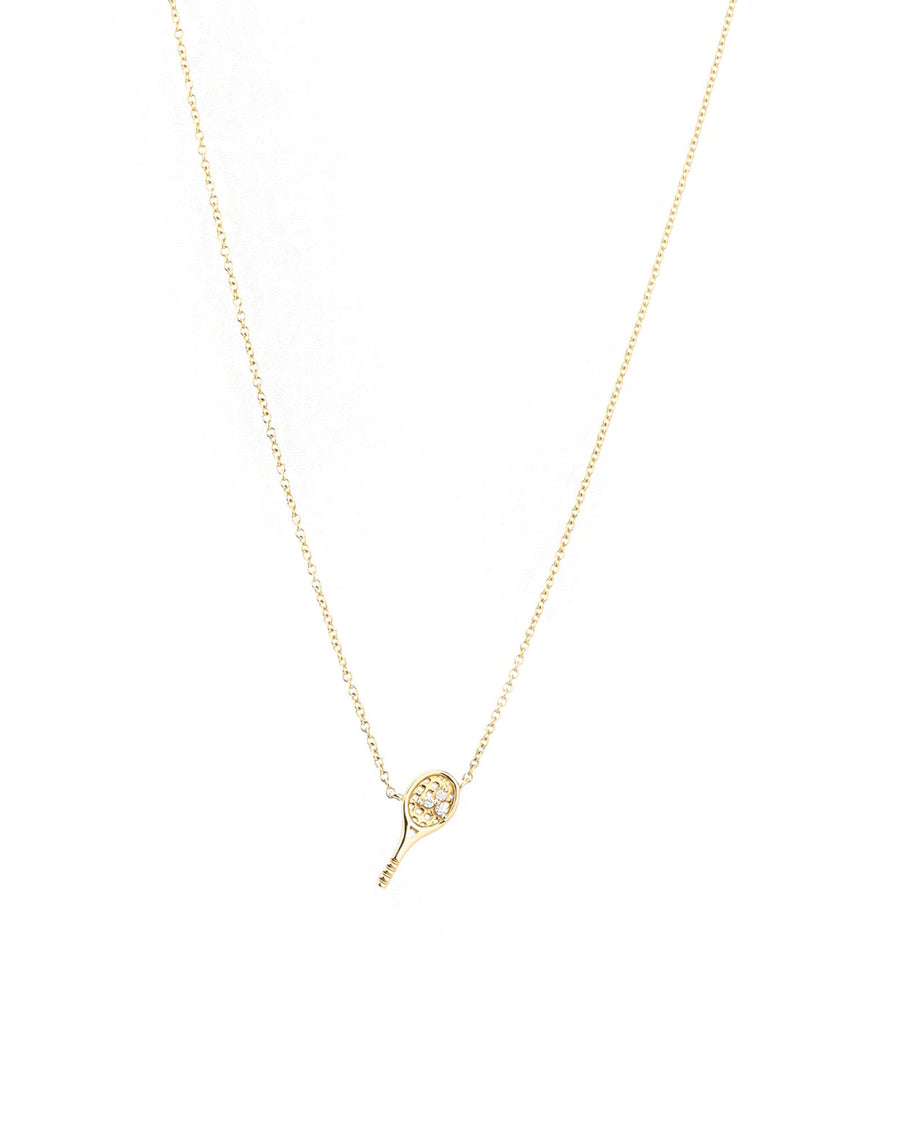 Goldhive-Tennis Racket Pavé Necklace-Necklaces-14k Yellow Gold, Diamond-Blue Ruby Jewellery-Vancouver Canada