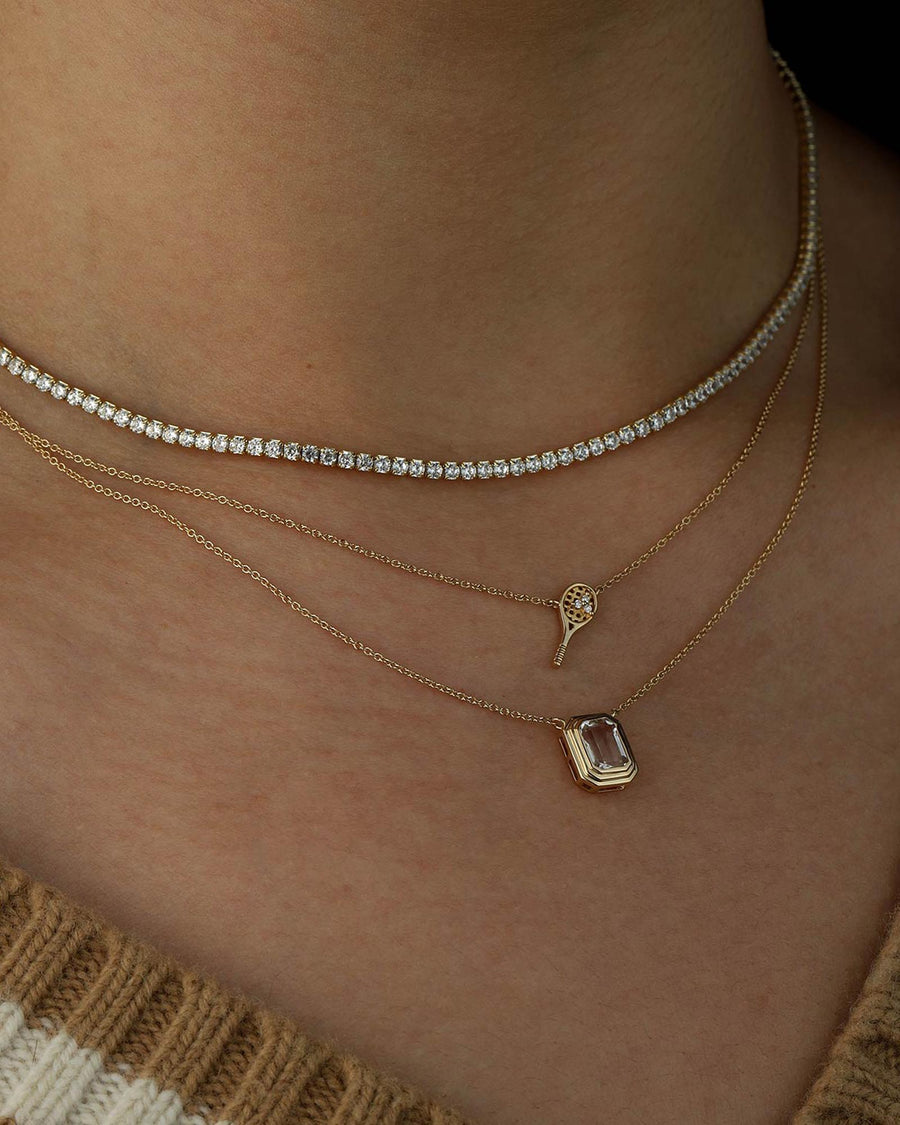 Goldhive-Tennis Racket Pave Necklace-Necklaces-14k Yellow Gold, Diamond-Blue Ruby Jewellery-Vancouver Canada