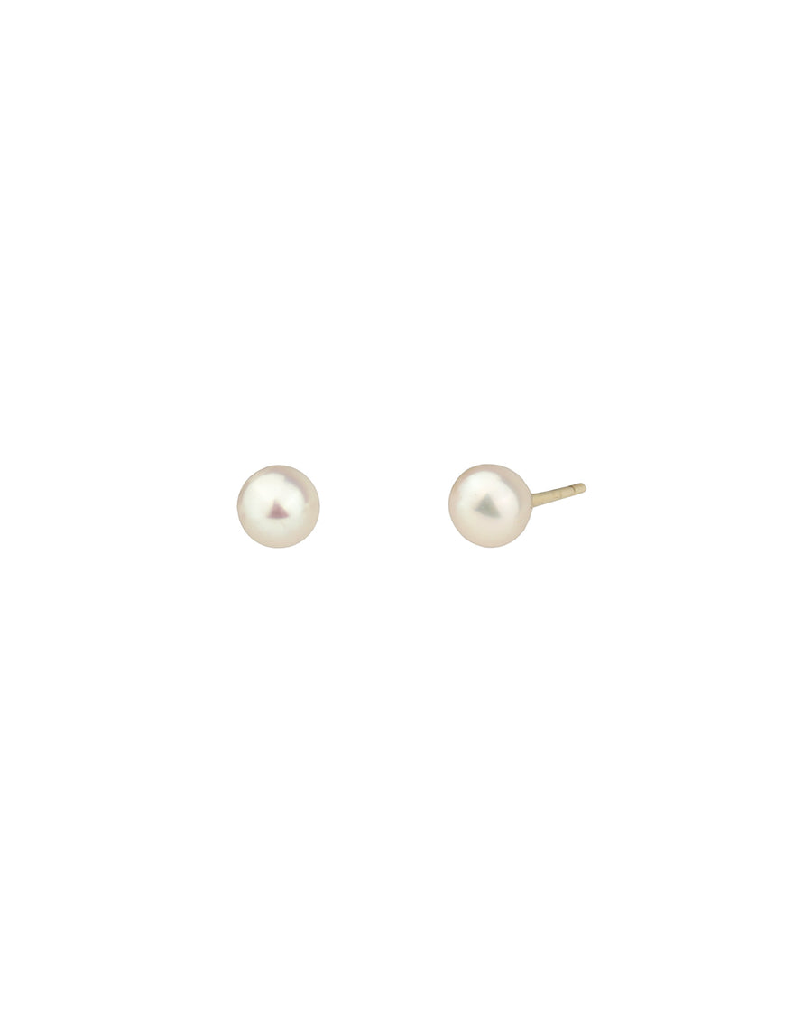 Pearl Stud | 4mm 14k Yellow Gold, White Pearl