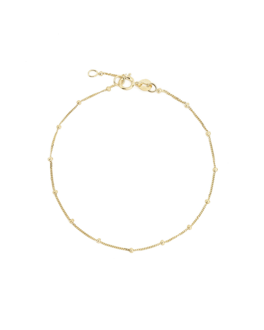 Satellite Chain Bracelet 10k Yellow Gold, White Pearl