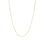 Satellite Chain Necklace 10k Yellow Gold, White Pearl / 14"-16"
