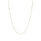 Satellite Chain Necklace 10k Yellow Gold, White Pearl / 14"-16"