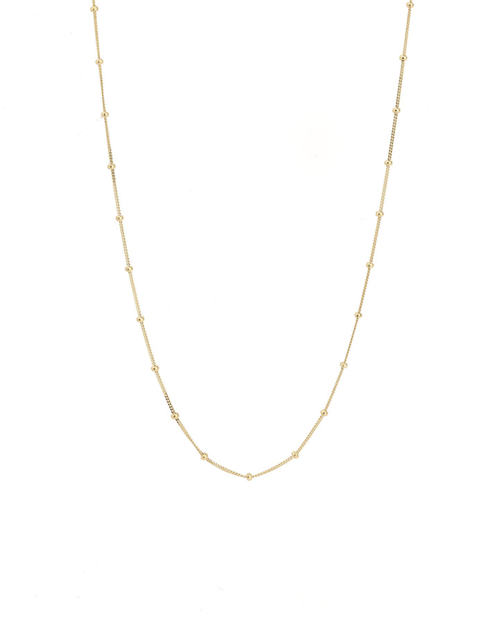 Satellite Chain Necklace 10k Yellow Gold, White Pearl / 14"-16"