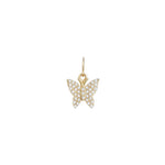 Goldhive-Butterfly Diamond Pavé Charm-Necklaces-14k Yellow Gold, Diamond-Blue Ruby Jewellery-Vancouver Canada