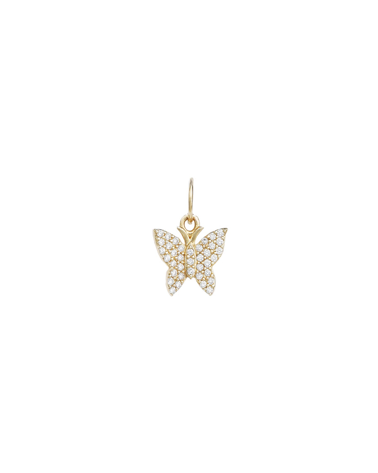 Goldhive-Butterfly Diamond Pavé Charm-Necklaces-14k Yellow Gold, Diamond-Blue Ruby Jewellery-Vancouver Canada