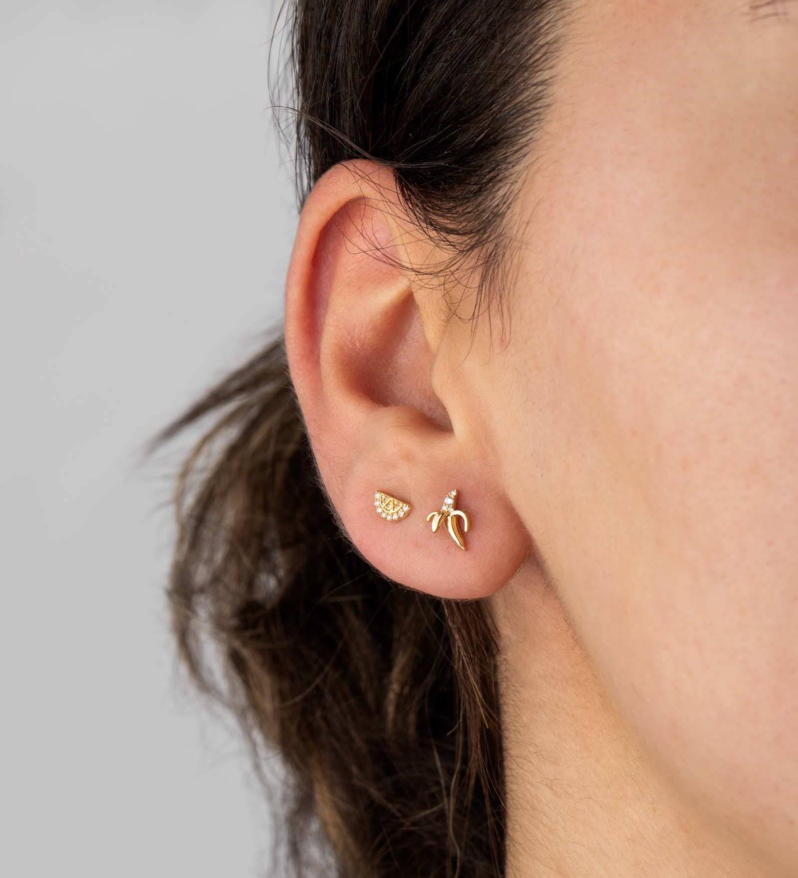 Lemon Pavé Studs 14k Yellow Gold, Diamond