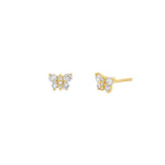 Pavé Butterfly Studs 14k Yellow Gold, Diamond
