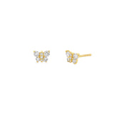 Pavé Butterfly Studs 14k Yellow Gold, Diamond