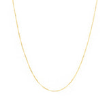 Box Chain Necklace 14k Yellow Gold, White Pearl / 16"