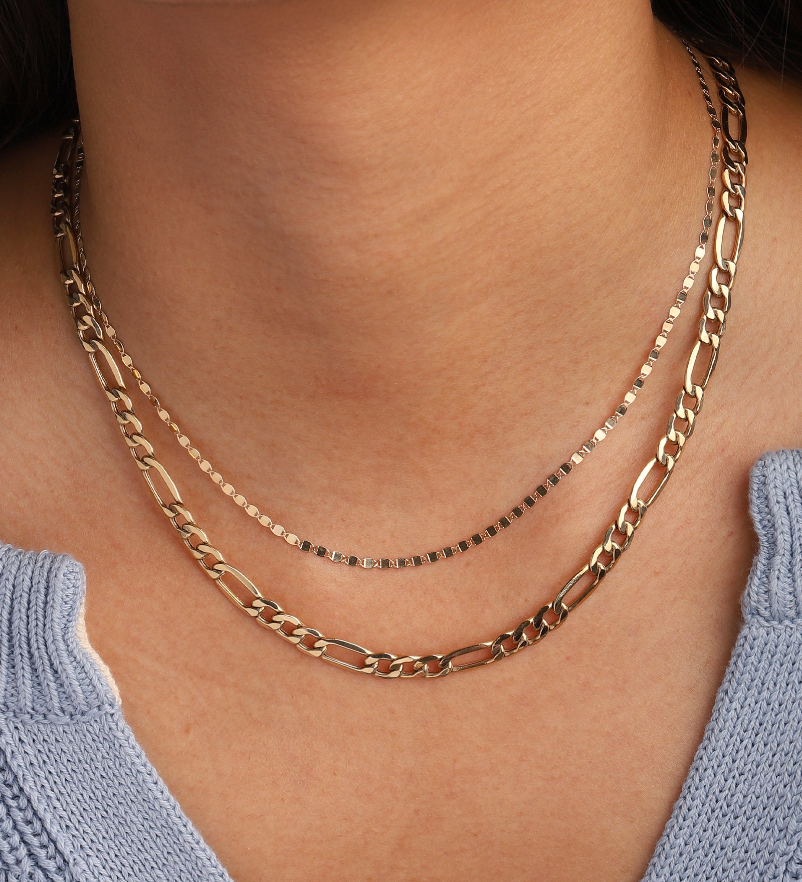 Goldhive-XL Figaro Chain Necklace-Necklaces-Blue Ruby Jewellery-Vancouver Canada