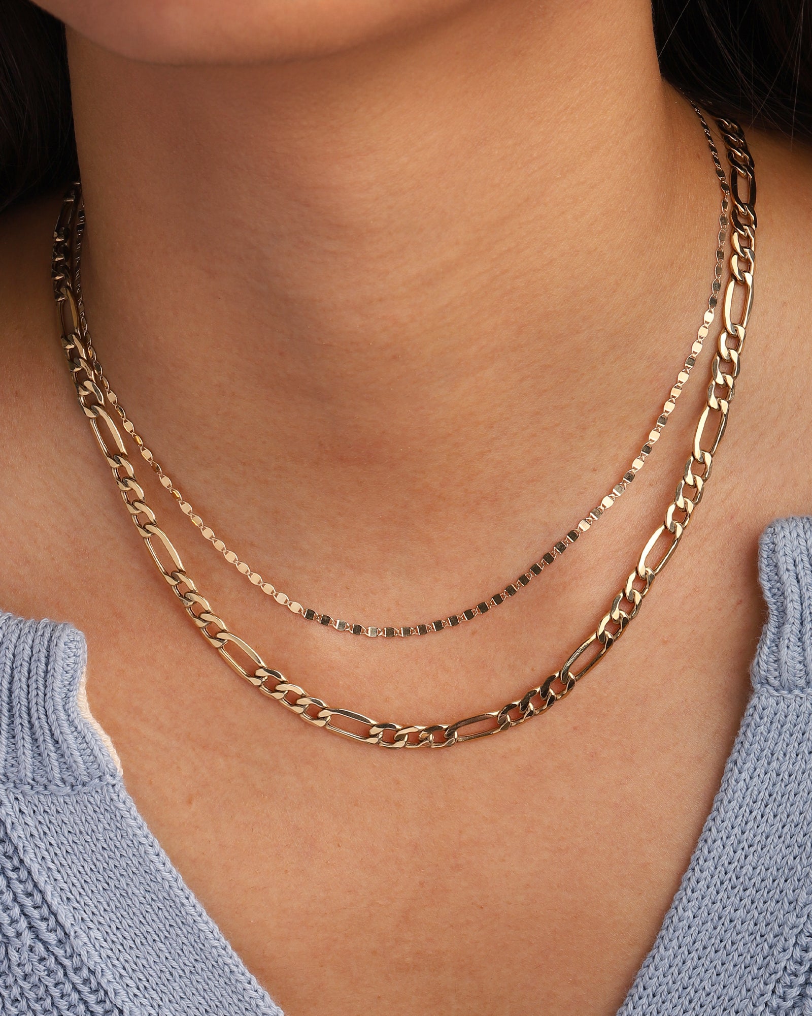 Goldhive-XL Figaro Chain Necklace-Necklaces-Blue Ruby Jewellery-Vancouver Canada