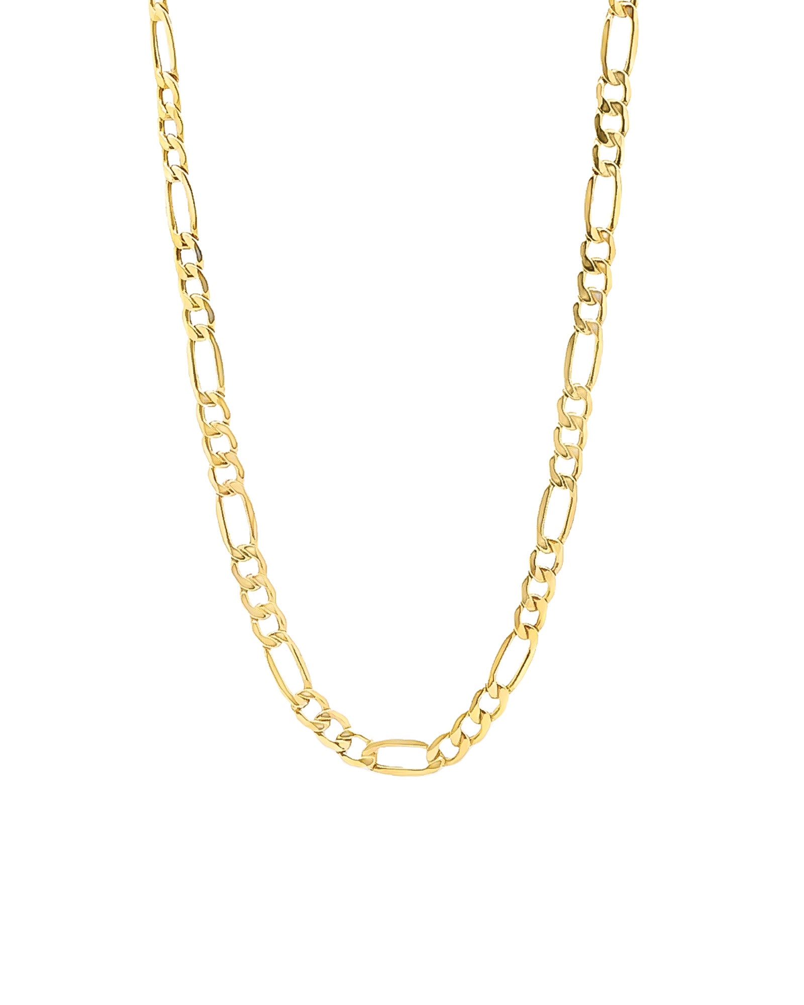 XL Figaro Chain Necklace 14k Yellow Gold