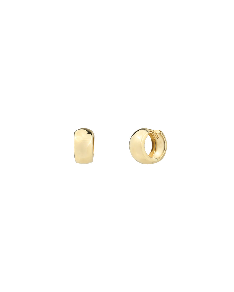 Wide Huggie | 15mm 10k Yellow Gold, White Pearl