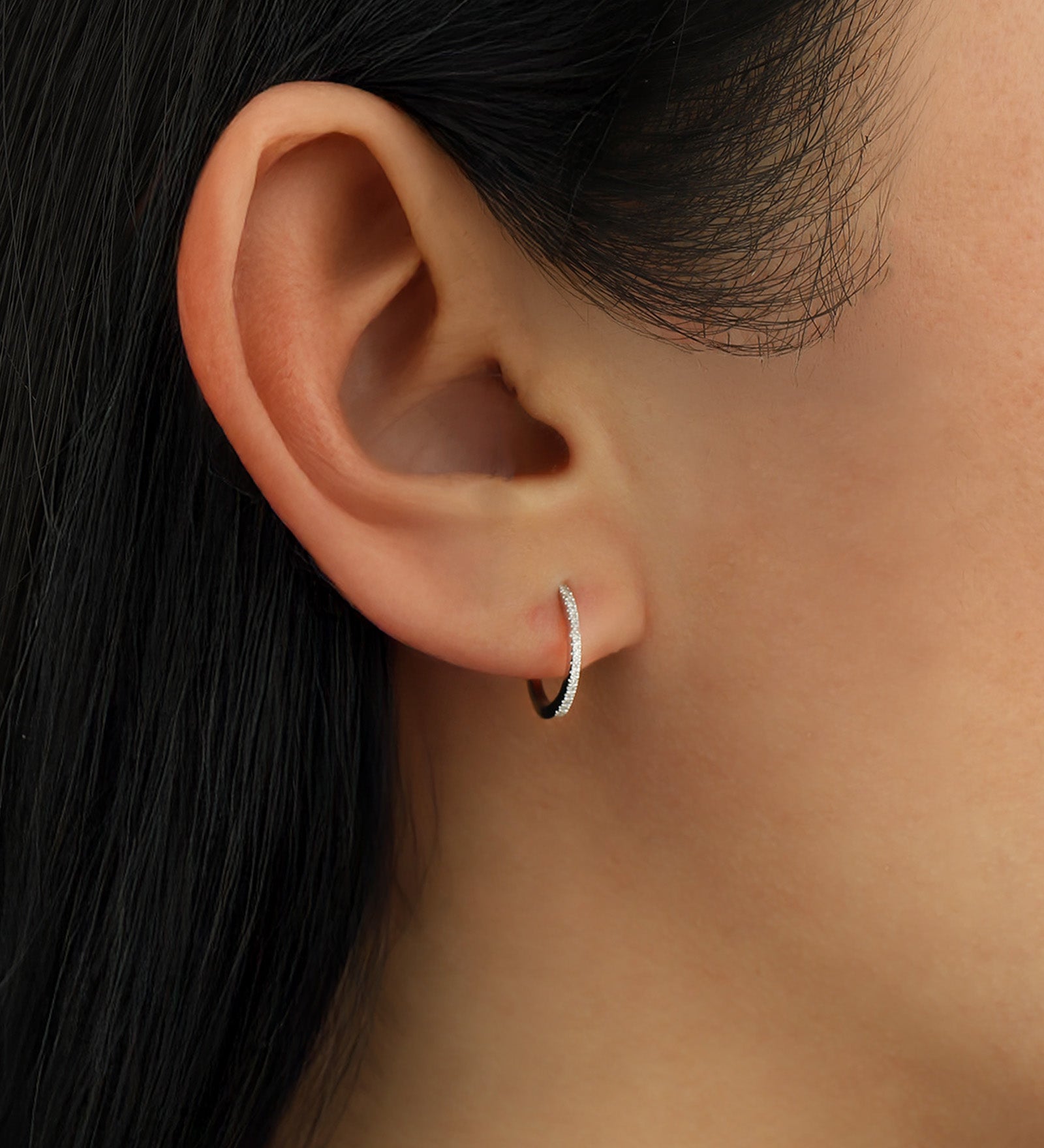 Goldhive-Pavé Huggies | 12mm-Earrings-Blue Ruby Jewellery-Vancouver Canada