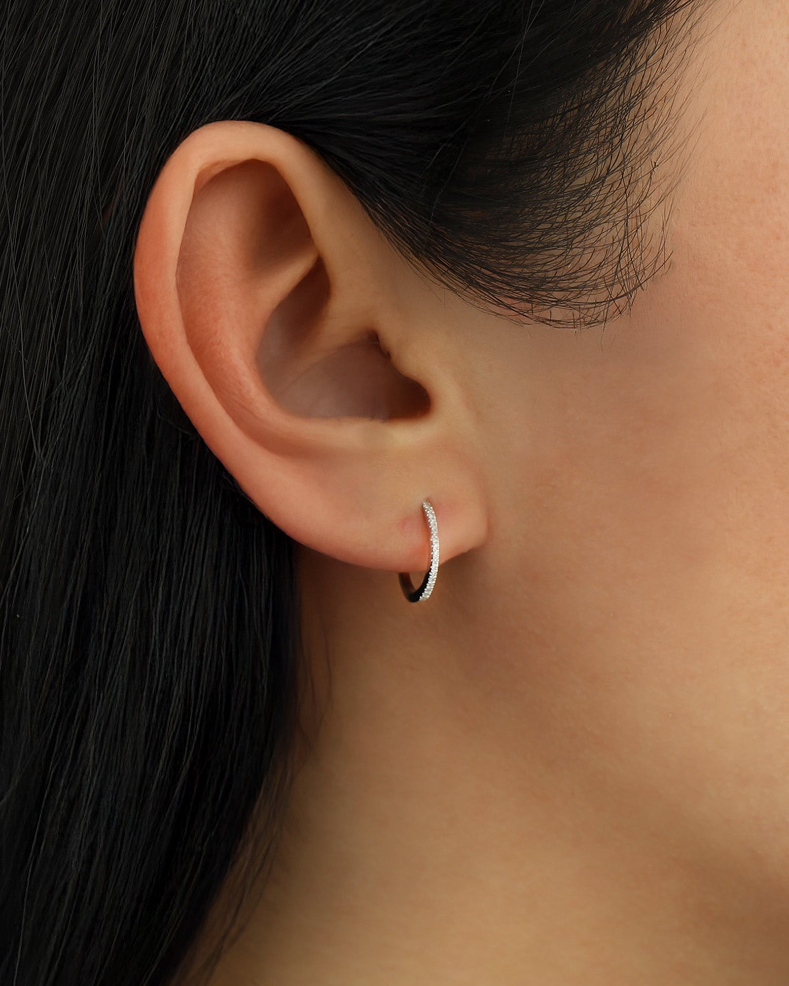 Goldhive-Pavé Huggies | 12mm-Earrings-Blue Ruby Jewellery-Vancouver Canada
