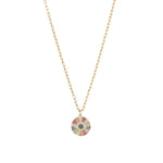 Goldhive-Large Evil Eye Ray Cable Necklace-Necklaces-14k Yellow Gold, Diamond-Blue Ruby Jewellery-Vancouver Canada