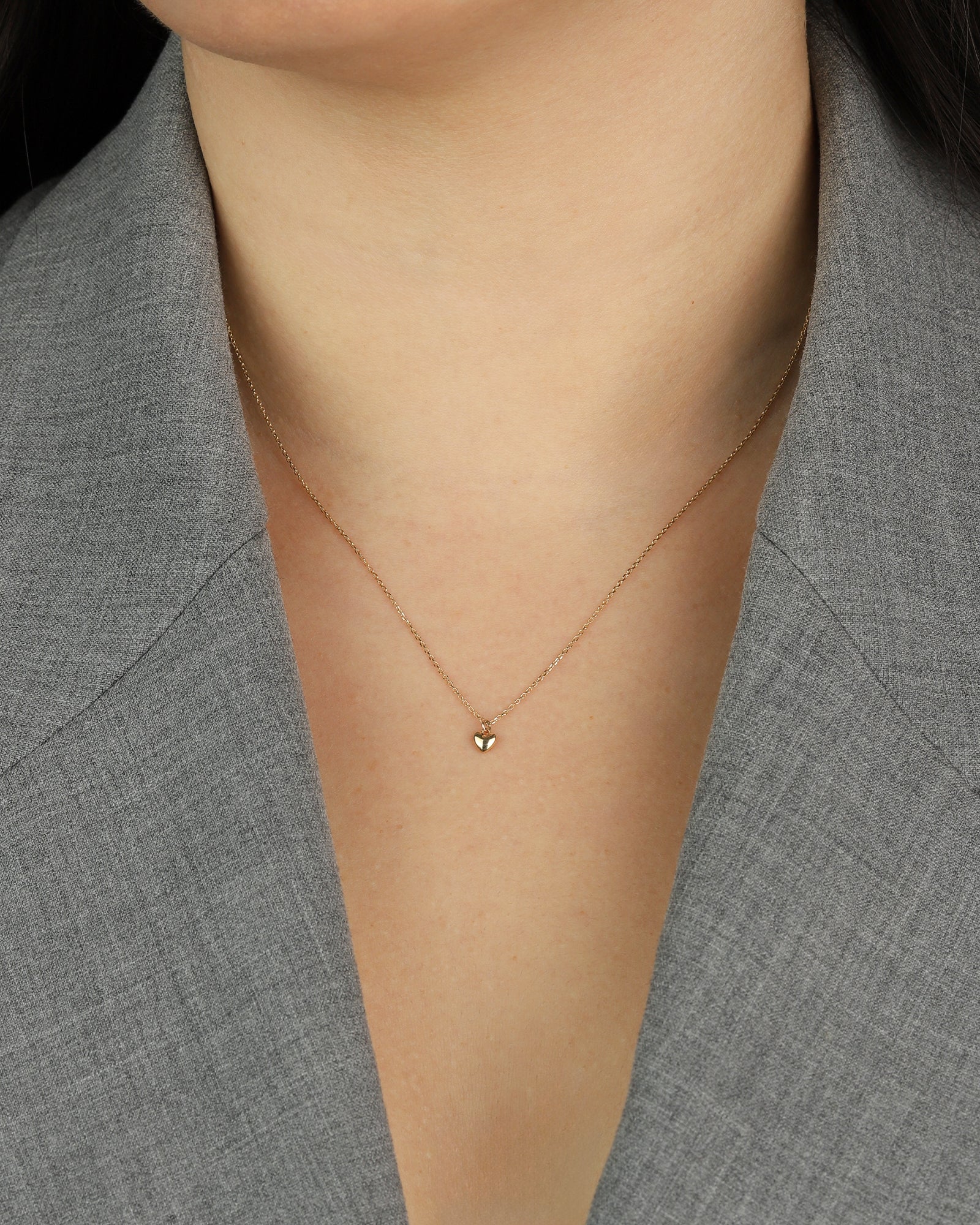 Goldhive-Tiny Heart Diamond Cut Cable Necklace-Necklaces-Blue Ruby Jewellery-Vancouver Canada