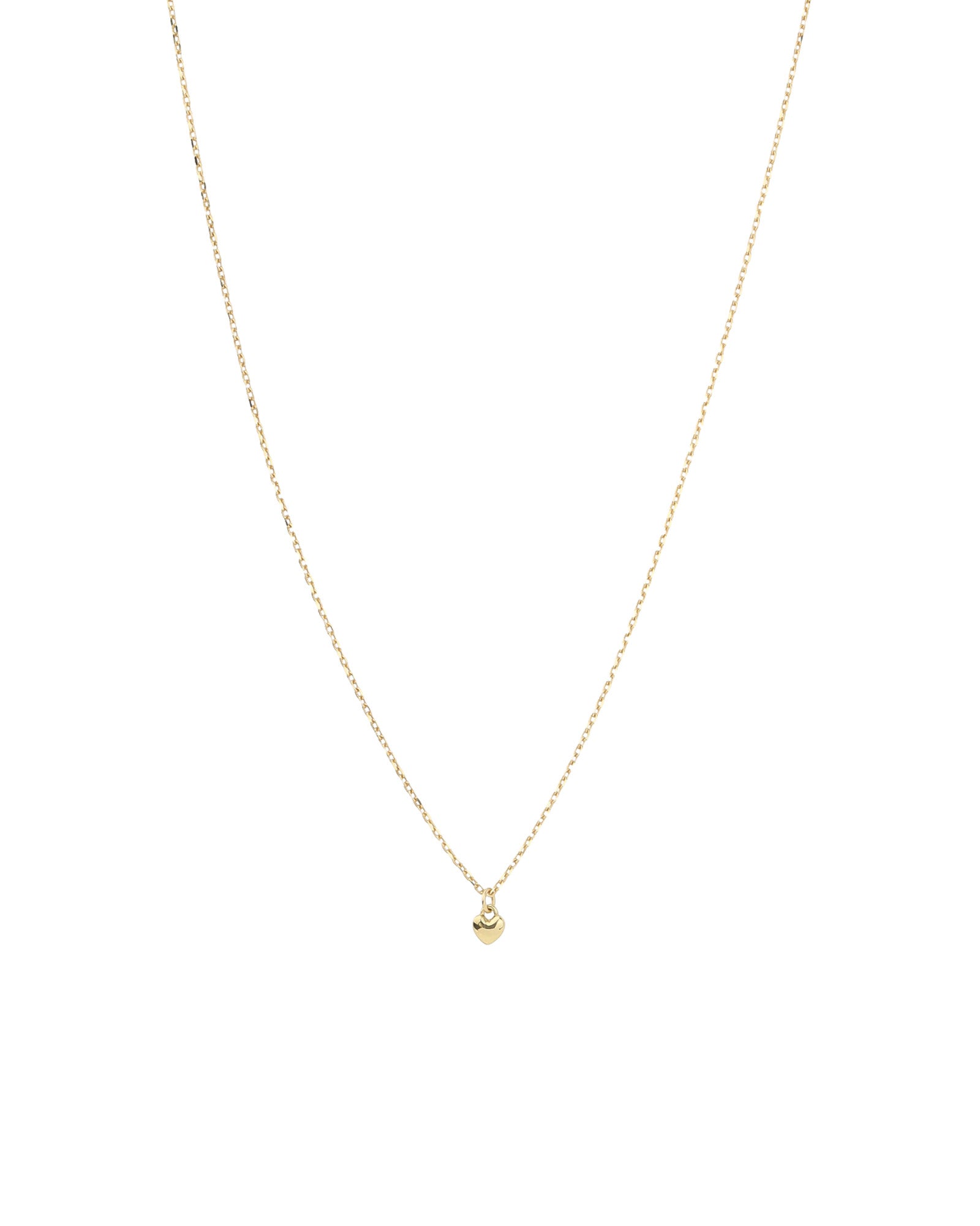 Tiny Heart Diamond Cut Cable Necklace 14k Yellow Gold, 10k Yellow Gold
