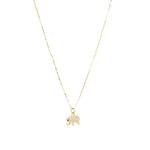 Pavé Elephant Box Chain Necklace 14k Yellow Gold, Diamond