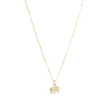Pavé Elephant Box Chain Necklace 14k Yellow Gold, Diamond