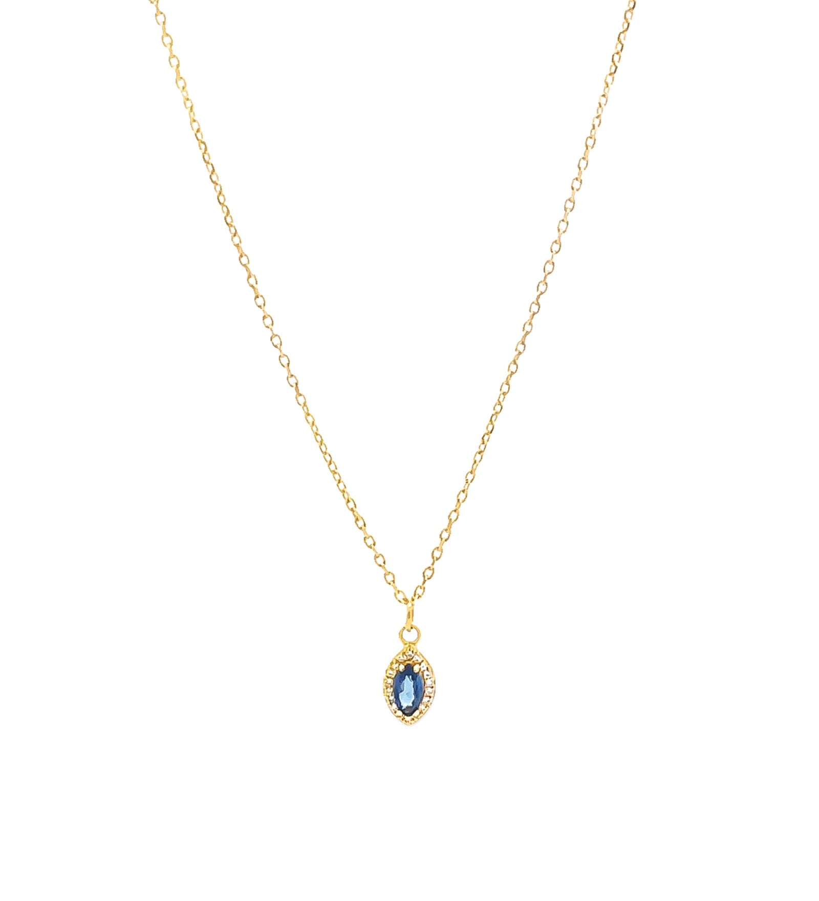 Marquise Diamond Halo Cable Necklace 14k Yellow Gold, Diamond