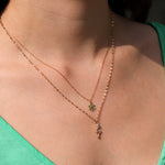 Pavé Snake Dap Chain Necklace 14k Yellow Gold, Diamond