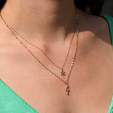 Pavé Snake Dap Chain Necklace 14k Yellow Gold, Diamond