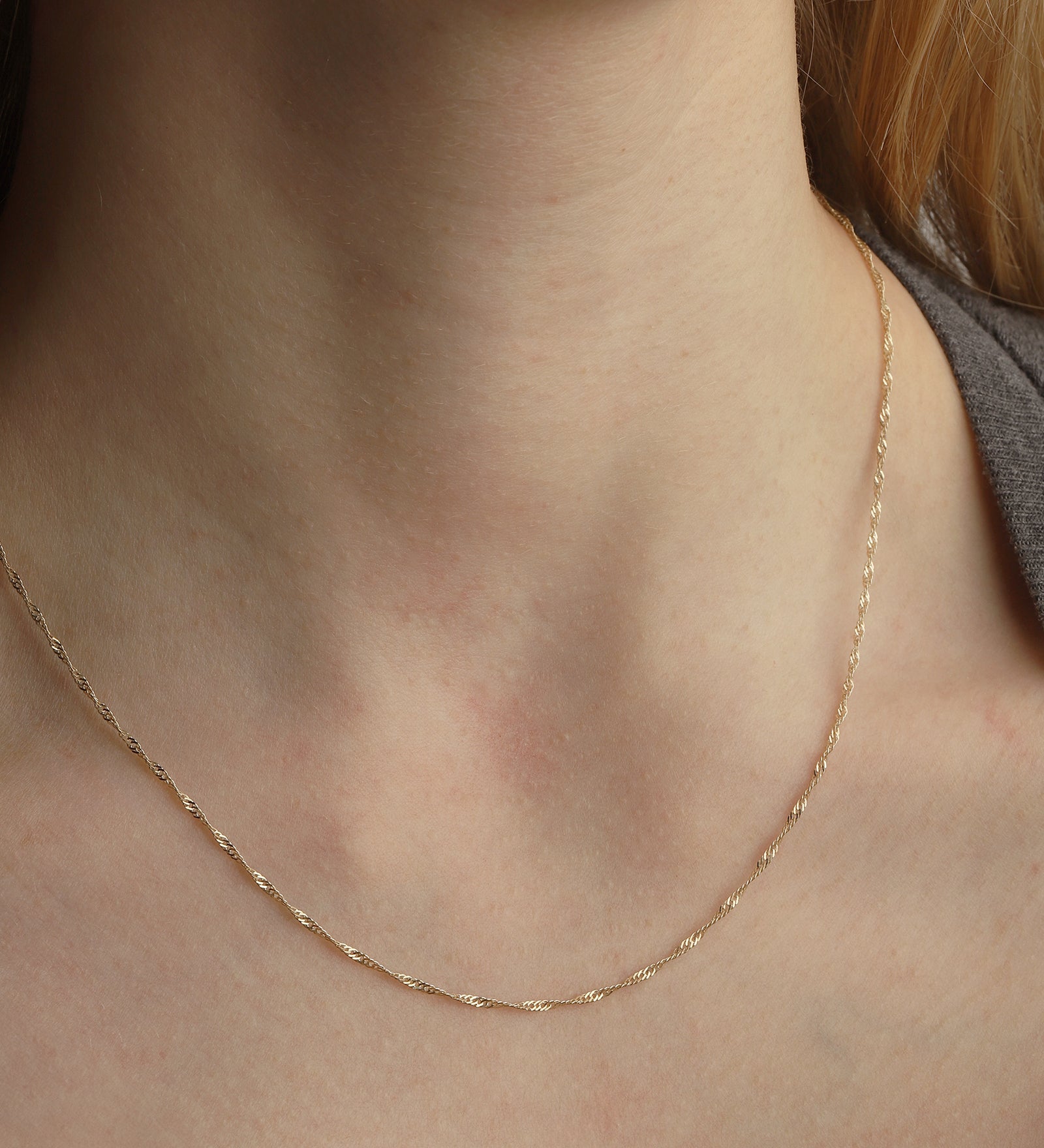 Singapore Chain Necklace 10k Yellow Gold